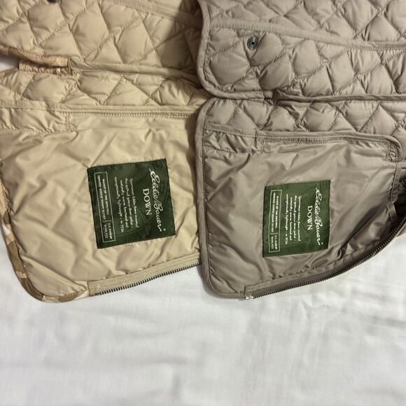 Eddie Bauer Women's XS Goose Down Quilted Vest Jacket Full Zip Set of Two - Picture 7 of 16
